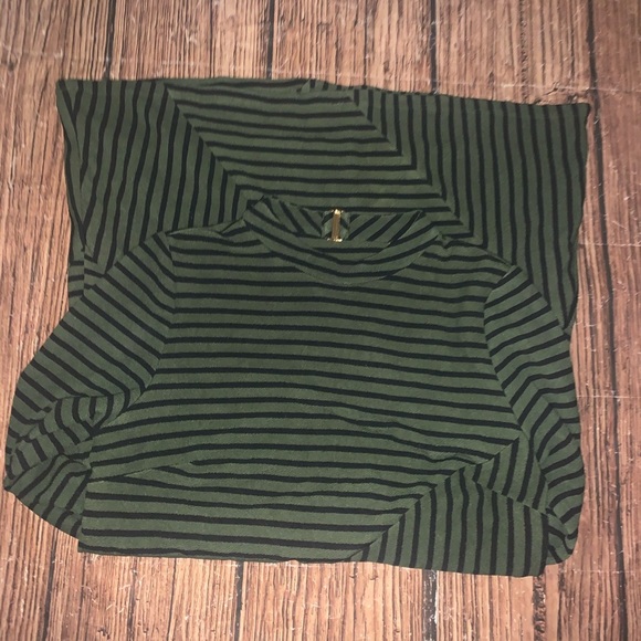 Hutch Anthropologie | EUC size med | green/black striped shift dress. Long slvs - Picture 3 of 4